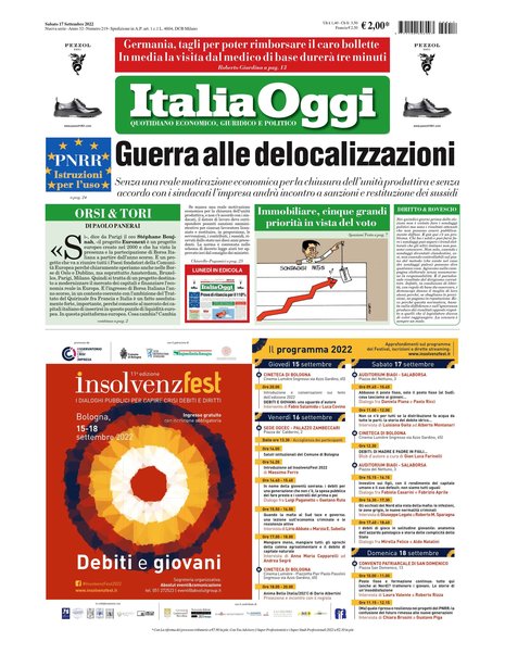 Italia oggi : quotidiano di economia finanza e politica